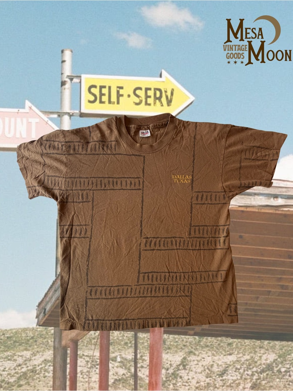 Vintage Dallas Texas Brown Graphic Tee Inspired